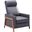 Sunset Trading Edge Pushback Leather Recliner Manual Reclining Chair Thin Track Arms Gray
