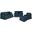 Horizon 4 Piece Slipcovered Living Room Set In Navy Blue