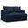 Sunset Trading Newport Slipcovered 52 Inch Wide Chair And A Half Stain Resistant Performance Fabric 2 Throw Pillows Navy Blue