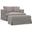 Sunset Trading Newport Slipcovered 52 Inch Wide Chair And A Half With Ottoman Stain Resistant Performance Fabric 2 Throw Pillows Gray