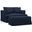 Sunset Trading Newport Slipcovered 52 Inch Wide Chair And A Half With Ottoman Stain Resistant Performance Fabric 2 Throw Pillows Navy Blue