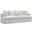 Sunset Trading Newport Slipcovered Recessed Fin Arm 94 Inch Sofa Stain Resistant Performance Fabric 4 Throw Pillows White