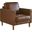 Sunset Trading Prelude 32 Inch Wide Top Grain Leather Armchair Chestnut Brown Mid Century Modern Accent Chair Small Space Living Room Furniture
