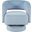 Sutton Upholstered Split Back Curved Sculpture Swivel Accent Chair In Blue