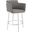 Suzzie Linen Fabric Counter Swivel Arm Barstool In Gray