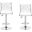 Swivel Bar Stool With Crystal And Tufted Look Set of 2 In White