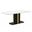 Sylva 62 Inch Dining Table with Sintered Stone Top In Black and White/Gold