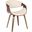 Symphony Mid-Century Modern Dining/Accent Chair In Walnut Wood And Cream Faux Leather