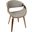 Symphony Mid-Century Modern Dining/Accent Chair In Walnut Wood And Grey Faux Leather