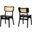 Tafari Dining Chair Set of 2 In Dark Brown Finished Wood and Rattan