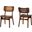 Tafari Dining Chair Set of 2 In Walnut Brown Finished Wood and Rattan