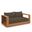 Tahoe Acacia Wood Outdoor Patio Acacia Wood Loveseat In Natural and Cocoa