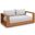 Tahoe Acacia Wood Outdoor Patio Loveseat In Natural and Light Grey