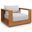 Tahoe Outdoor Patio Acacia Wood Chair In Natural and Light Grey