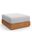 Tahoe Outdoor Patio Acacia Wood Ottoman In Natural and Light Grey