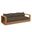 Tahoe Outdoor Patio Acacia Wood Sofa In Natural and Cocoa