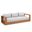 Tahoe Outdoor Patio Acacia Wood Sofa In Natural and Light Grey