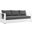 Tahoe Outdoor Patio Powder-Coated Aluminum Sofa In White Charcoal