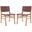 Taika Cognac and Natural Woven Leather Dining Chair Set of 2