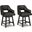 Tallenger Black/Dark Brown Upholstered Swivel Barstool Set of 2