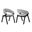 Talulah Gray Fabric and Black Veneer Dining Side Chair Set of 2