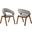 Talulah Gray Fabric and Walnut Veneer Dining Side Chair Set of 2