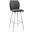 Tandy Gray Faux Leather and Brushed Stainless Steel 26 Inch Counter Stool
