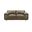 Tanner 74 Inch Top Grain Genuine Leather Loveseat with Padded Arms In Khaki