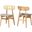 Tarana Fabric and Wood Dining Chair Set of 2 In Grey and Natural Oak