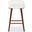 Tazmyn Linen Barstool In White and Walnut