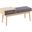 Telephone Contemporary Bench In Natural Wood And Grey Fabric With Pull-Out Drawer