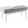 Telephone Contemporary Bench In White Wood And Grey Fabric With Pull-Out Drawer