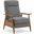 Terni Performance Fabric Wood Arm Push Back Recliner In Ash Gray