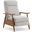 Terni Wood Arm Push Back Recliner in Performance Fabric In Oat