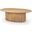 Terra Light Brown Wood Oval Fluted Coffee Table