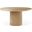 Terra Light Brown Wood Round Fluted Dining Table