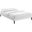 Tessie White Queen Vinyl Bed Frame with Squared Tapered Legs