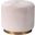 Thackeray Hide On Roud Small Pouf In White