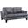 Thierry Leather Loveseat In Gray