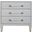 Three Drawer Side Table In Light Grey Shagreen With Antique Brass And Acrylic Hardware