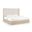 Tiberio Solid Wood and Linen Textured Fabric King Bed In Natural and Cream