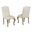 Tiffany Dining Chairs Set of 2 Upholstered In Beige Linen Fabric and Rustic Oak Wood