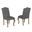 Tiffany Dining Chairs Set of 2 Upholstered In Gray Linen Fabric and Rustic Oak Wood
