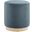Tilden 16 Inch Performance Velvet Upholstered Round Ottoman In Blue and Natural