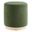Tilden 16 Inch Sherpa Upholstered Round Ottoman In Moss Green
