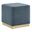 Tilden 17 Inch Performance Velvet Upholstered Square Ottoman In Blue and Natural