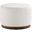 Tilden 23 Inch Boucle Upholstered Large Round Ottoman In White