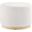 Tilden 23 Inch Performance Velvet Upholstered Large Round Ottoman In Alabaster and Natural