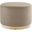 Tilden 23 Inch Performance Velvet Upholstered Large Round Ottoman In Taupe and Natural