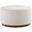 Tilden 29 Inch Boucle Upholstered Large Round Ottoman In White
